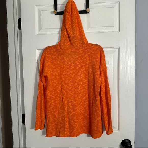 Project brand "BEACH" lightweight hoodie, orange, sz. M, linen/cotton, nubby - Picture 7 of 7